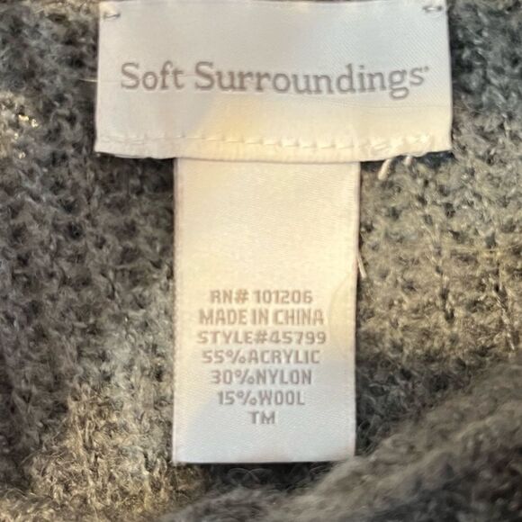 SOFT SURROUNDINGS Long Sleeve Sweater Dress Gray Women’s Size Tall Medium - Picture 3 of 4